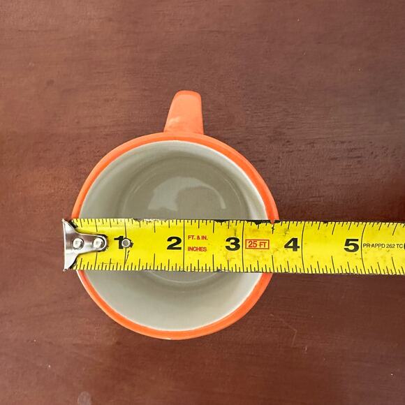 Anthropologie Hand Painted Orange Monogram Letter H Ceramic Coffee Mug Cup - Picture 8 of 8